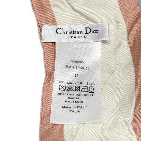 DIOR/ChristianDior Mitzah Pink Red Multi Silk Scarf 217-081825 - Picture 4 of 4